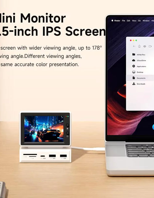 Load image into Gallery viewer, 3.5Inch IPS Mini Screen AIDA64 Mini PC CPU RAM HDD Data Monitor Display Sub Screen with USB C Hub for Laptop PC Macbook
