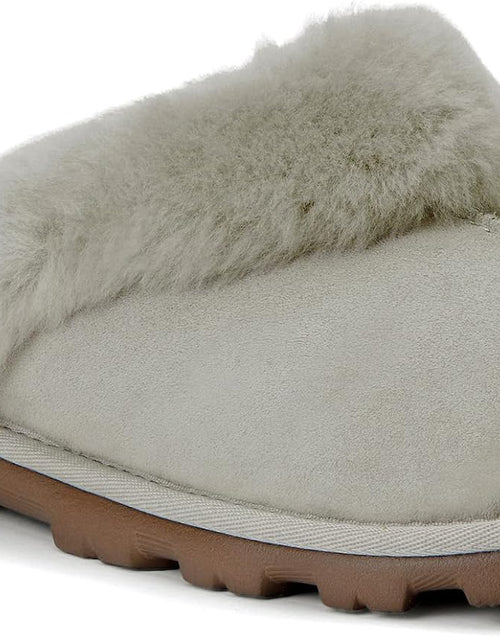 Load image into Gallery viewer, Genuine Australian Sheepskin Women Slippers, Water-Resistant Warm and Fluffy Outdoor House Slippers for Women
