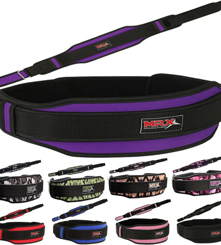 Weight Lifting Belt with Double Back Support Gym Training Purple XL