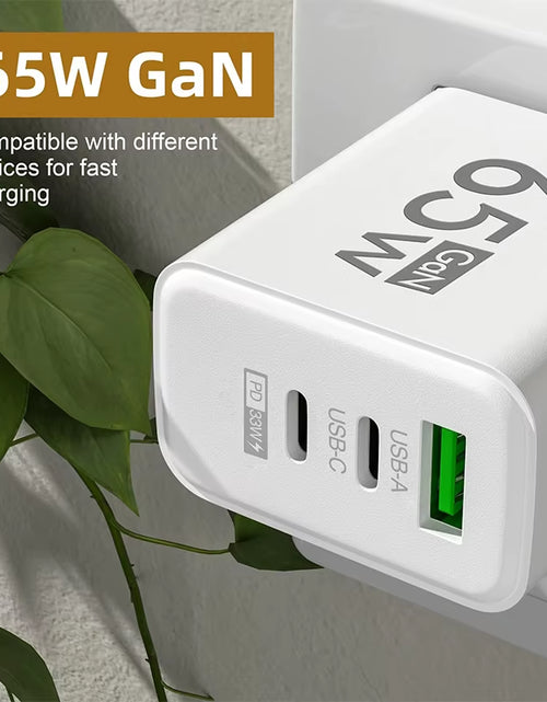 Load image into Gallery viewer, Gan Fast Charging 65W USB Type C Charger EU KR PD 3.0 Quick Charge Wall for Phone Adapter for Iphone 15 Xiaomi Huawei Samsung
