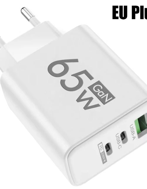 Load image into Gallery viewer, Gan Fast Charging 65W USB Type C Charger EU KR PD 3.0 Quick Charge Wall for Phone Adapter for Iphone 15 Xiaomi Huawei Samsung
