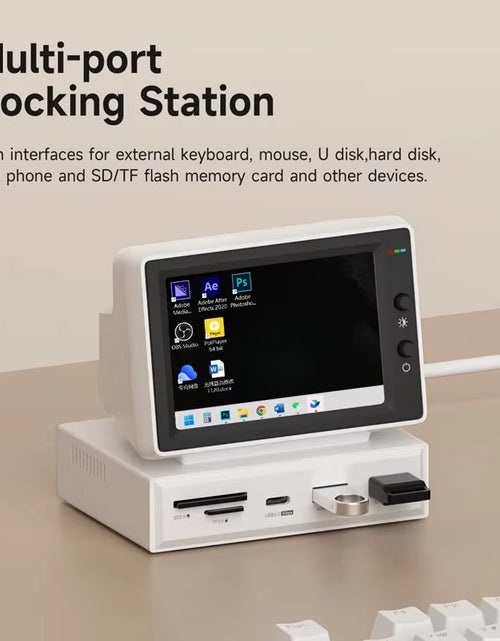 Load image into Gallery viewer, 3.5Inch IPS Mini Screen AIDA64 Mini PC CPU RAM HDD Data Monitor Display Sub Screen with USB C Hub for Laptop PC Macbook
