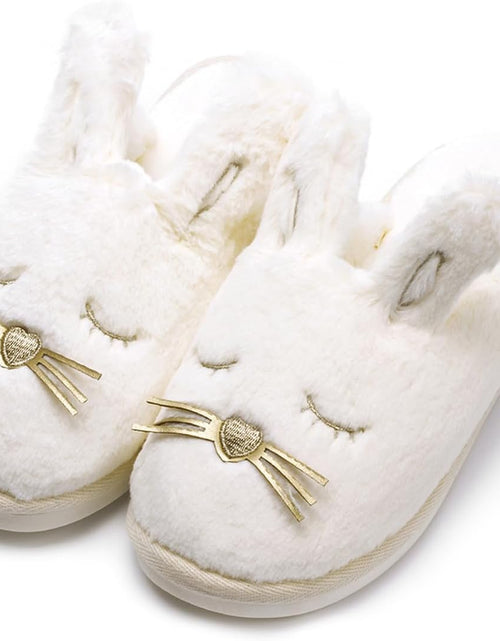 Load image into Gallery viewer, Bunny Slippers for Women Fuzzy Animal Memory Foam Indoor House Slippers Easter Thanksgiving Christmas Slippers Gifts
