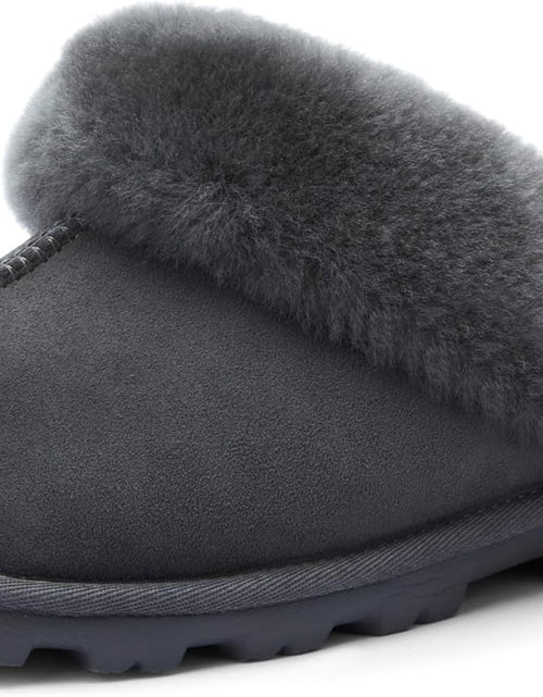 Load image into Gallery viewer, Genuine Australian Sheepskin Women Slippers, Water-Resistant Warm and Fluffy Outdoor House Slippers for Women
