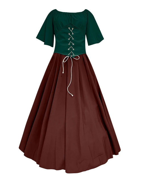 Load image into Gallery viewer, Renaissance Faire Costume Women,Womens Renaissance Costumes Medieval Irish Traditional plus Size Dresses Ruffle over Dress Corset Retro Cosplay Gown
