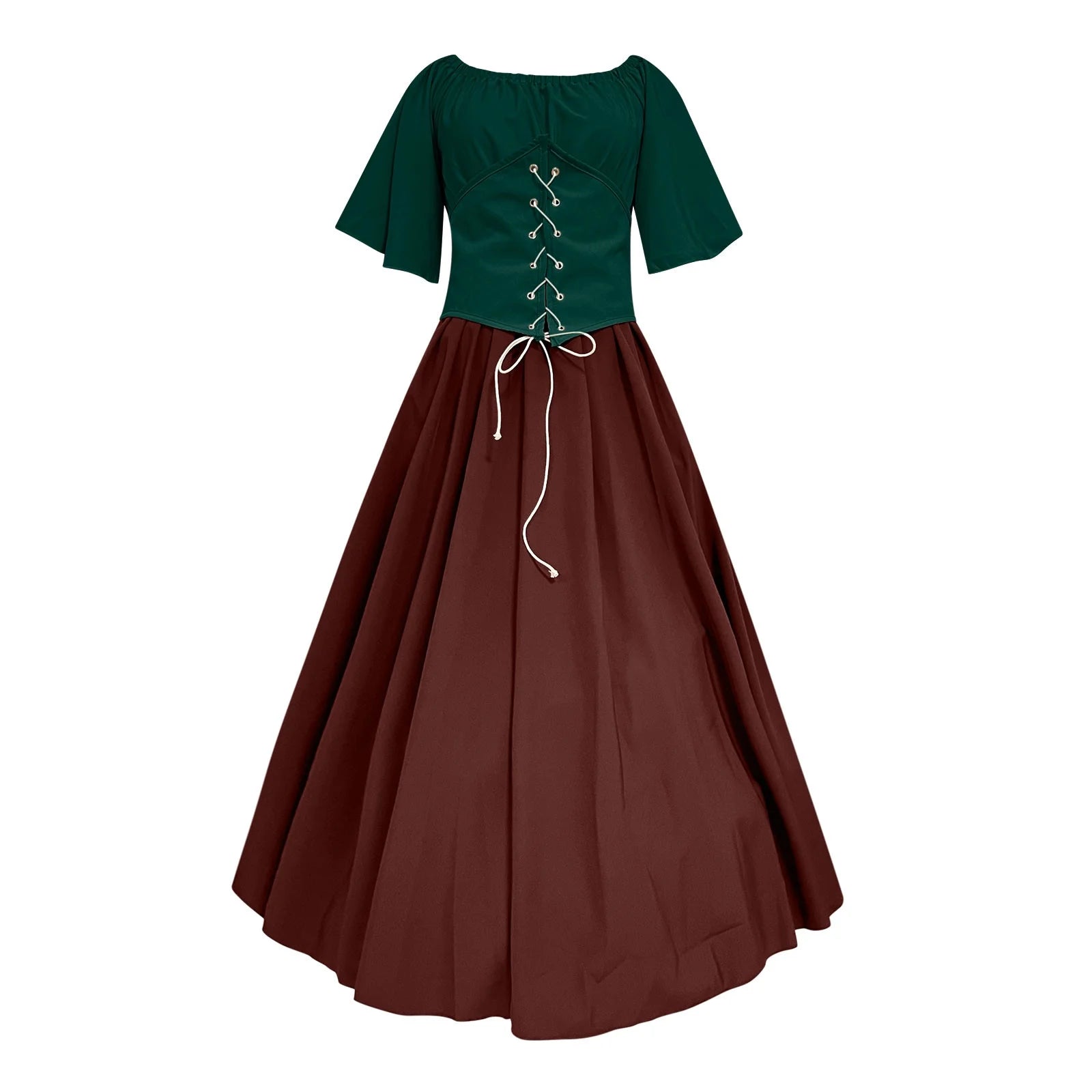 Renaissance Faire Costume Women,Womens Renaissance Costumes Medieval Irish Traditional plus Size Dresses Ruffle over Dress Corset Retro Cosplay Gown
