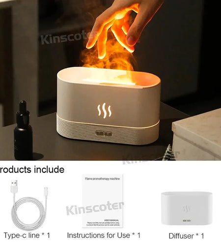 Aroma Diffuser Air Humidifier Ultrasonic Cool Mist Maker Fogger Led Essential Oil Flame Lamp Difusor