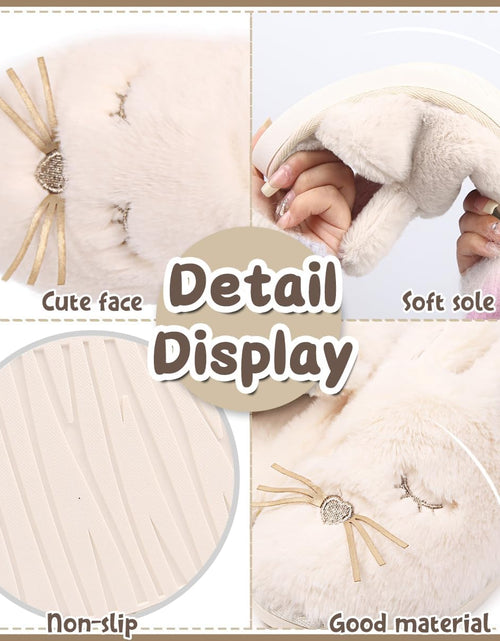 Load image into Gallery viewer, Bunny Slippers for Women Fuzzy Animal Memory Foam Indoor House Slippers Easter Thanksgiving Christmas Slippers Gifts
