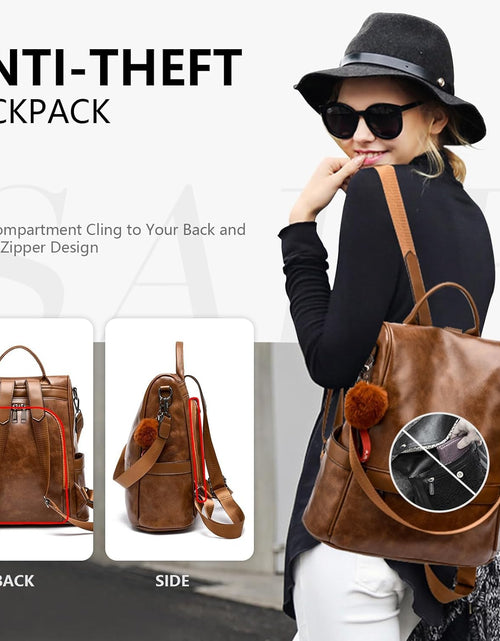 Load image into Gallery viewer, Women Backpack Purse PU Leather Anti-Theft Casual Shoulder Bag Fashion Ladies Satchel Bags
